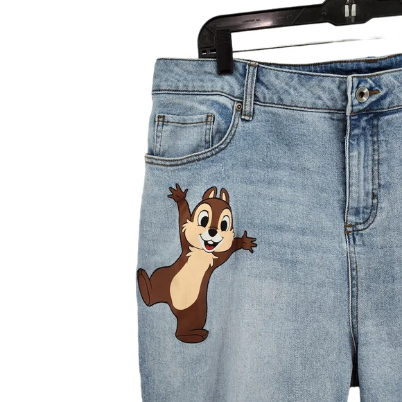Disney Women's Plus Size Chip 'N Dale Mom Jeans - 16 - Picture 3 of 8